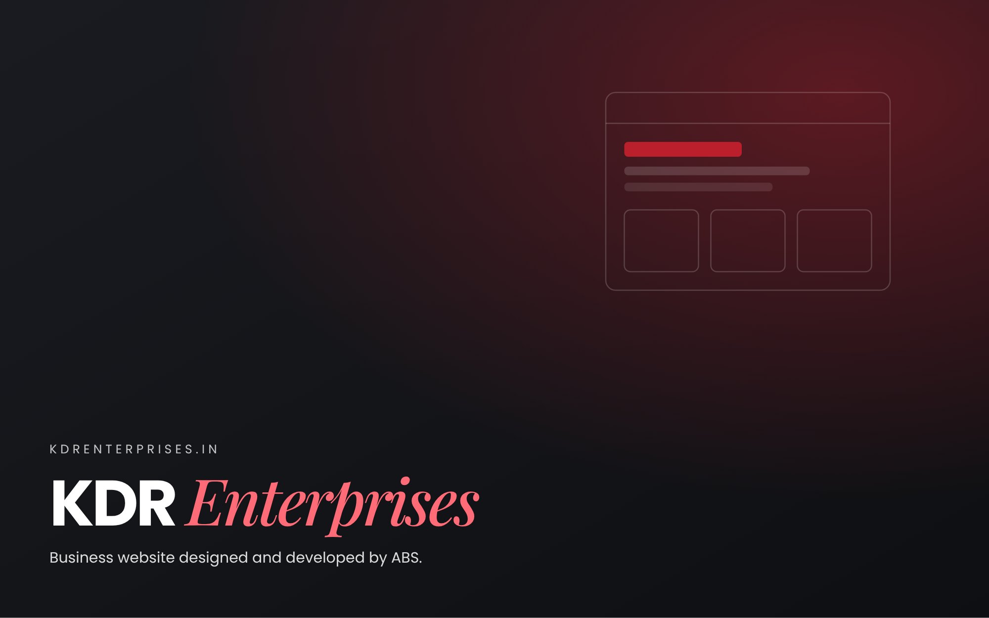 KDR Enterprises website and project by Ananta Business Services