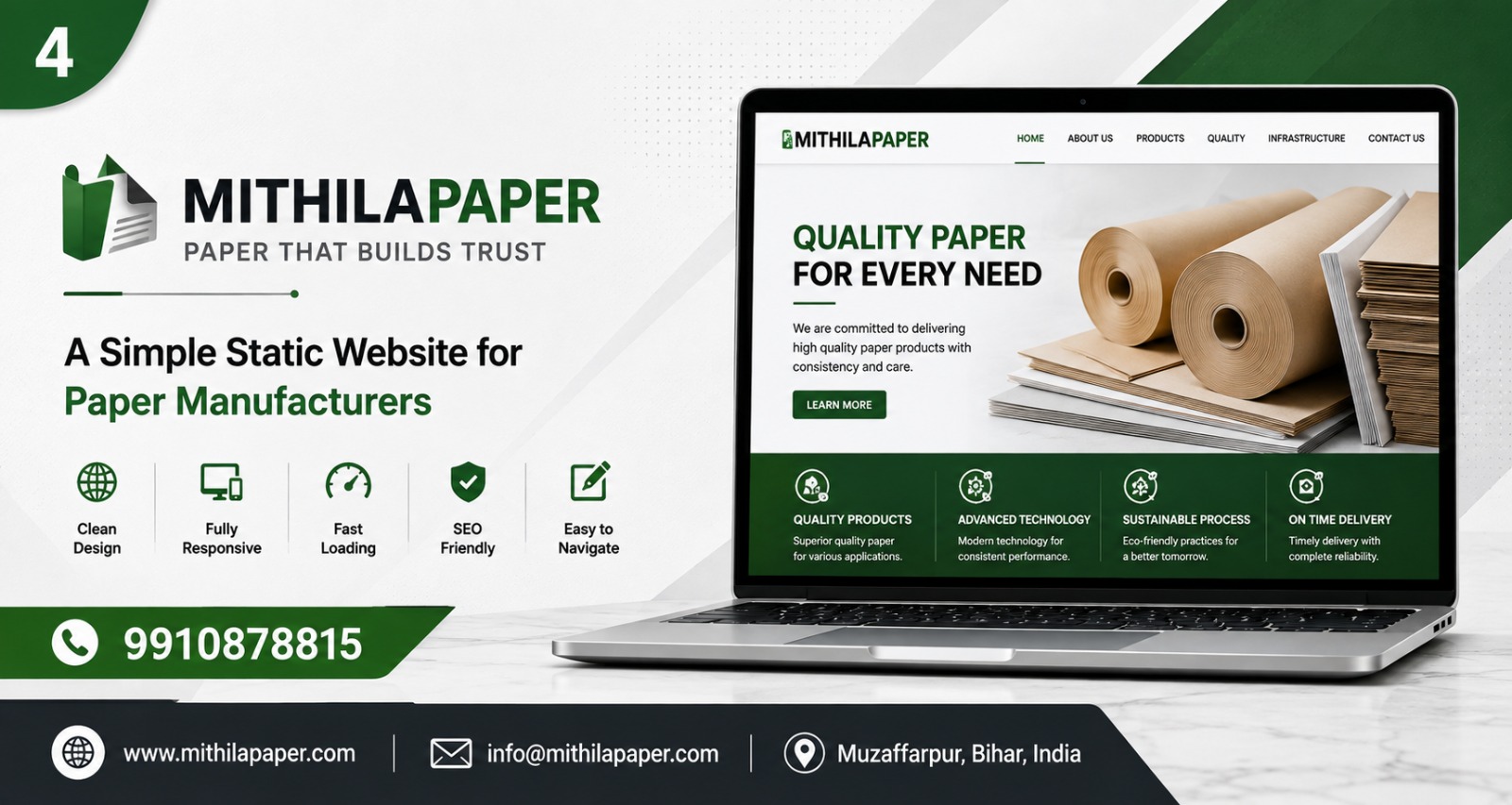 Mithila Paper manufacturing company website